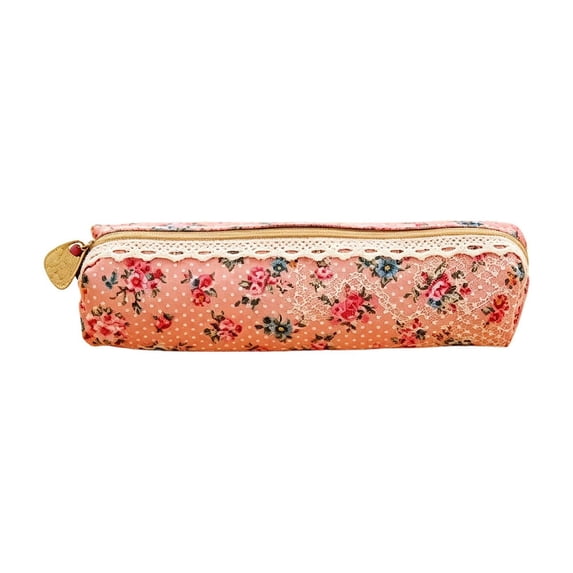 Small Floral Print Pencil Case, Cloth Coin Purse Travel Organizer, Compact Multipurpose Bag for Makeup Pens Jewelry, Adorable Holiday Gift for Him Her