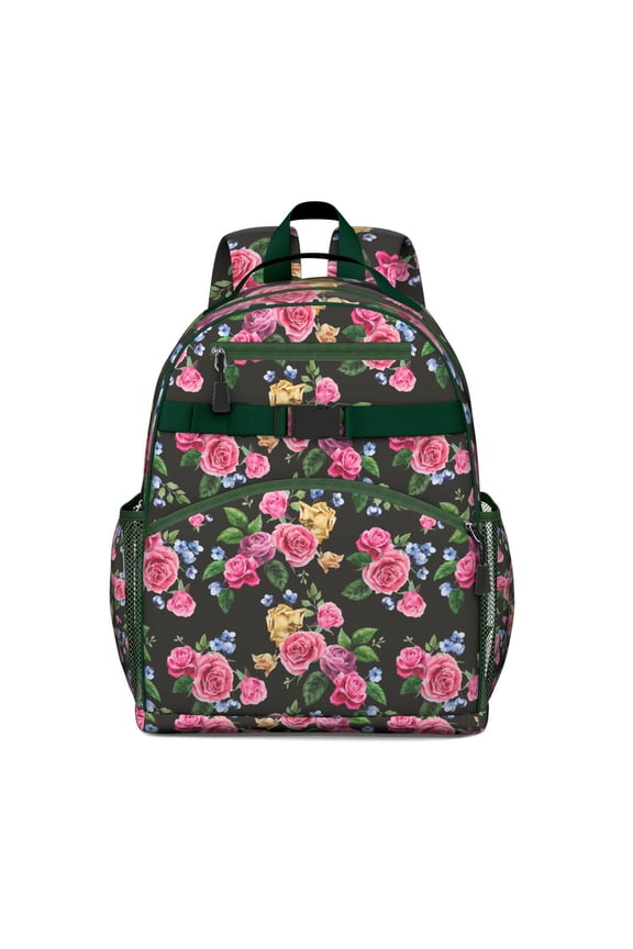 Small Floral Print Toddler Backpack Water-resistant Lightweight Bookbag with Adjustable Straps and Chest Buckle Perfect for Daily School and Travel Use