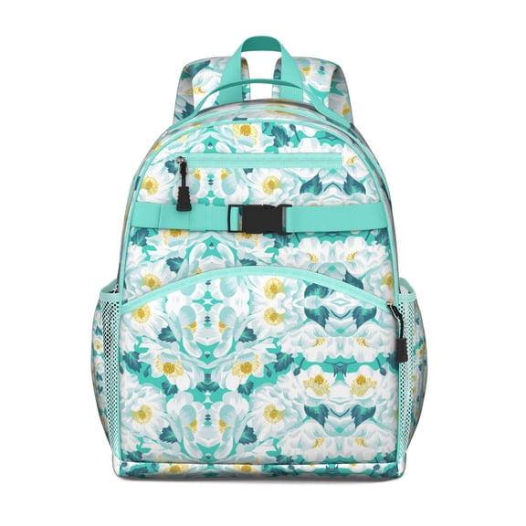 Small Floral Print Toddler Backpack Water-resistant Lightweight Bookbag with Adjustable Straps and Chest Buckle Perfect for Daily School and Travel Use