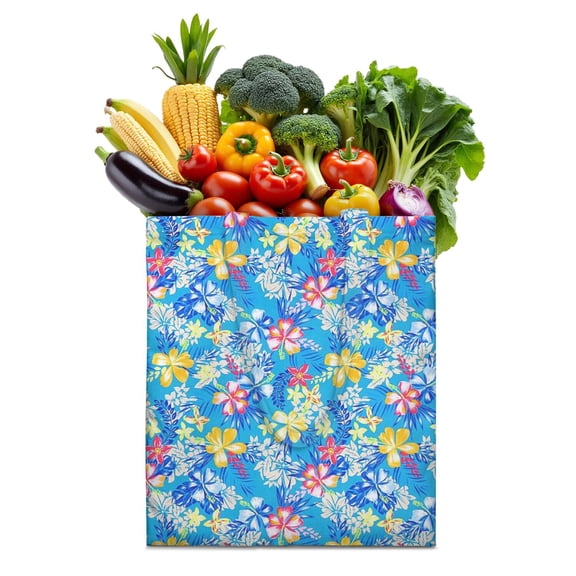 Small Floral Reusable Tote Bag - Spacious & Compact Folding Design Shopping Bag