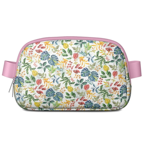 Small Floral Waist Pack - Waterproof Fanny Pack with Delicate Blossom Print, Adjustable Belt Bag for Everyday Use