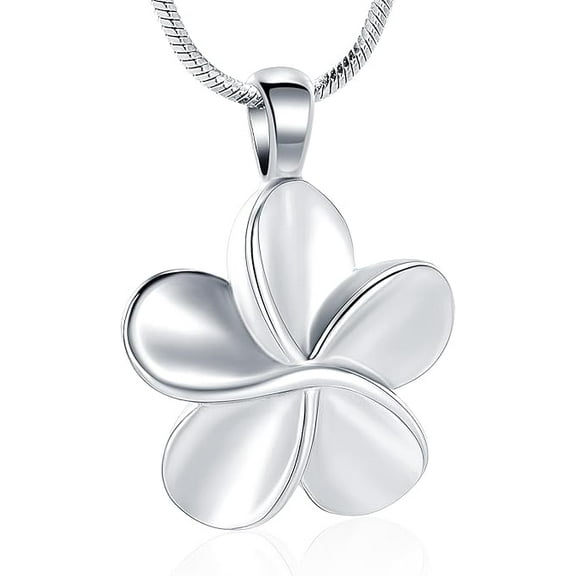 Small Flower Cremation Urn Necklace for Ashes Stainless Steel Memorial Cremation Ash Urn Jewelry Keepsake Pendant Necklace for Women