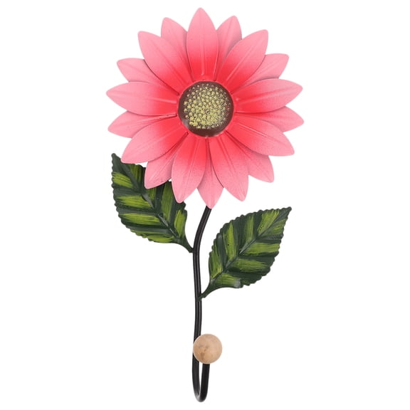 FUEENIRVA Flower Wall Hook Iron Wood Rustic Style 1Set 9.6X4.9In For Home Decor Bathroom Bedroom