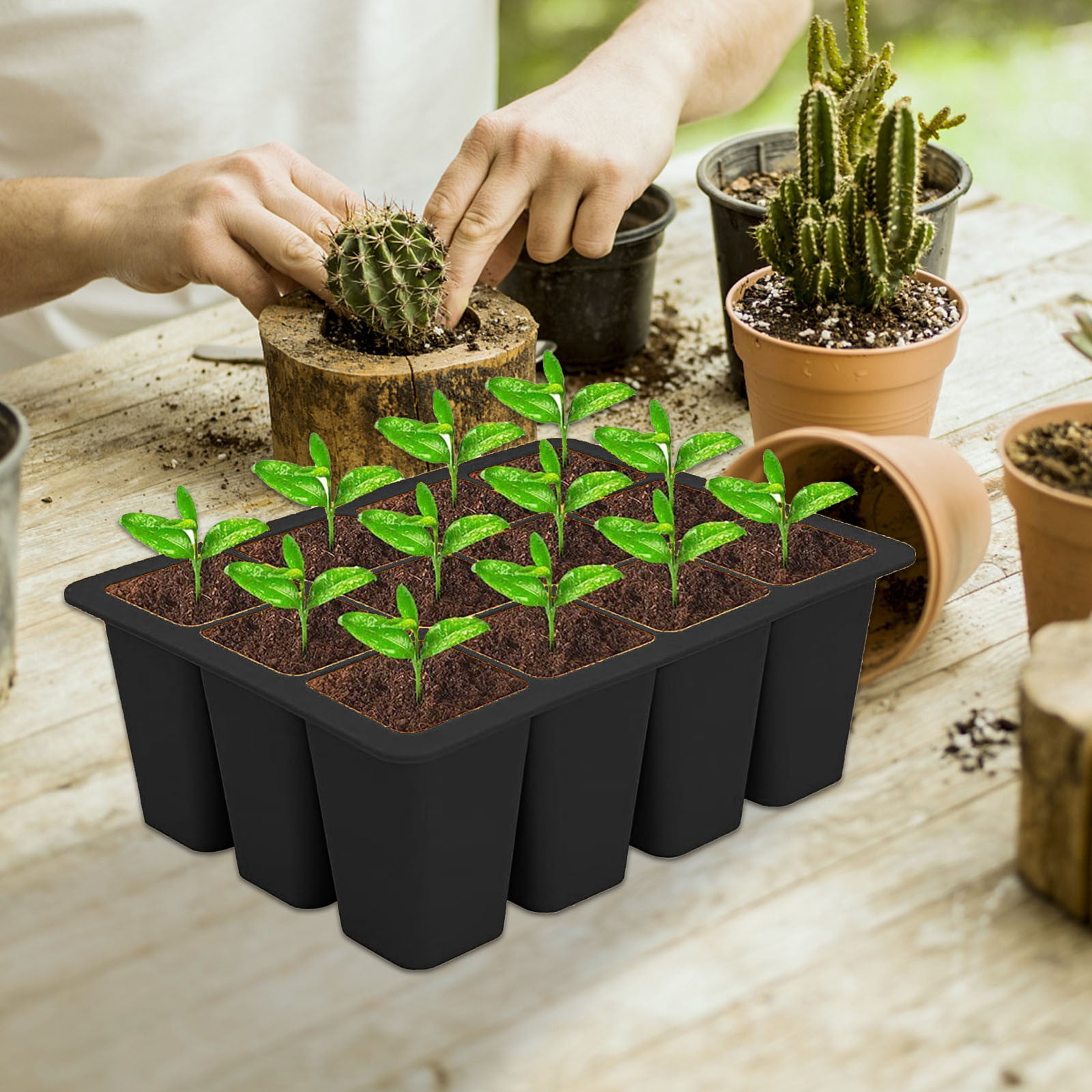 Small Flower Pots Silicone Starting Tray Reusable Starting Trays For ...