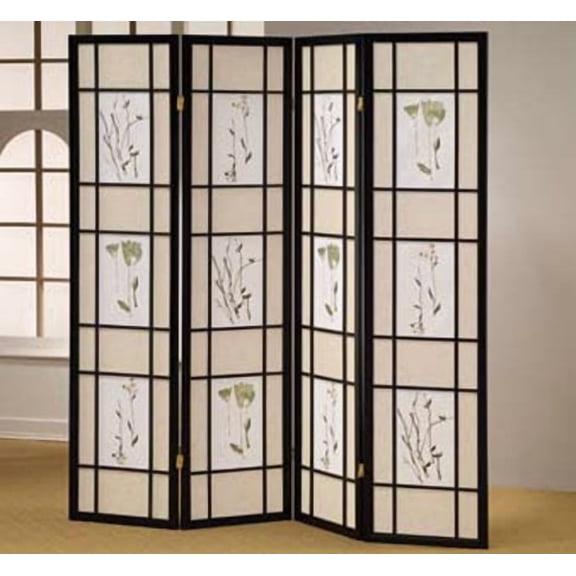 Small Flower Room Divider Black (4)
