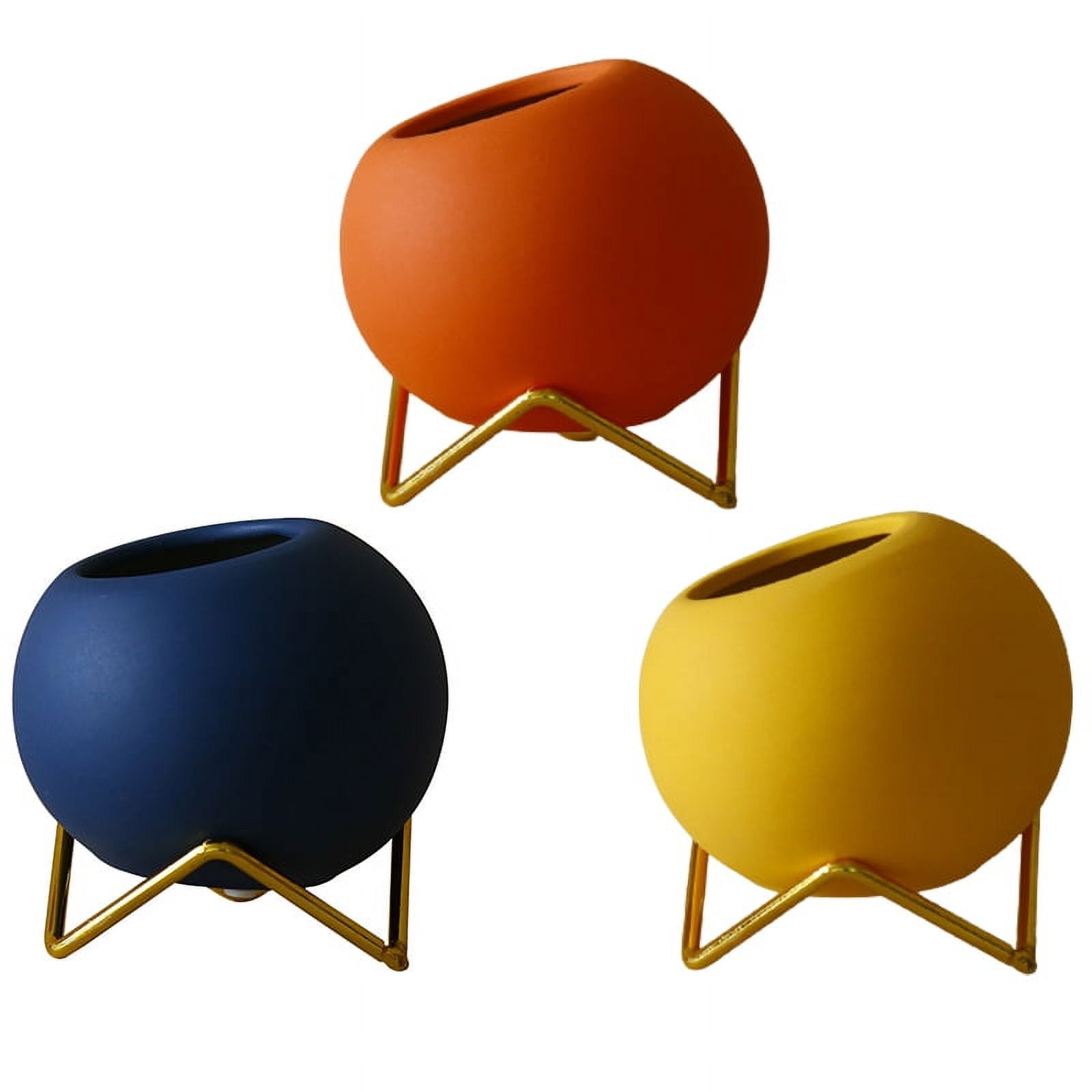 Small Flower Vase Set of 3, Modern Ceramic Vase for Living Room Decor