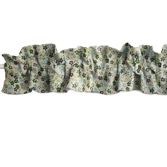 Small Flowers Allover Print Cotton Curtain Sleeve Topper Window Treatment