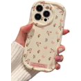 thumbnail image 1 of Small Flowers Butterfly Wavy Frame Soft Phone Case Compatible with iPhone Case (White,iPhone 11 Pro Max), 1 of 5