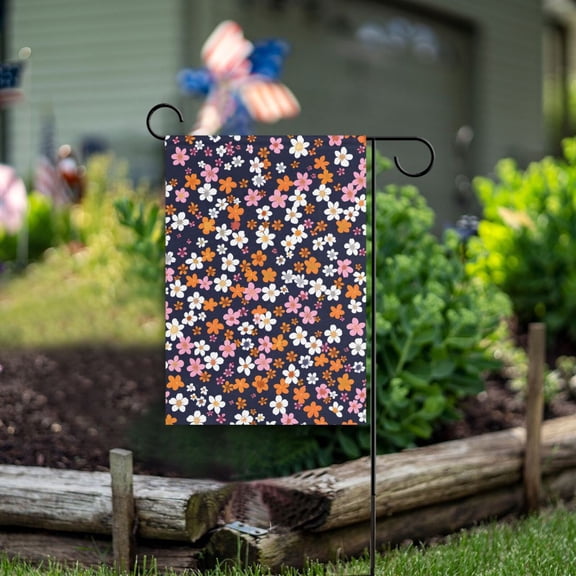 Small Flowers Garden Flag Double Sided Outdoor Banners for Courtyard Outdoor Lawn Farmhouse Holiday Decorations