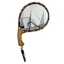 Fly Fishing Net with Release - Lightweight Wooden Handle Trout Net with Rubber-Coated Mesh - Catch & Release Landing Net for Bass, Minnow & Freshwater Fishing