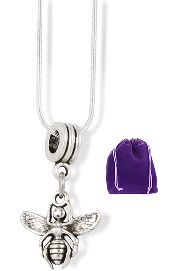 Small Fly Insect Bug Charm Snake Chain Necklace
