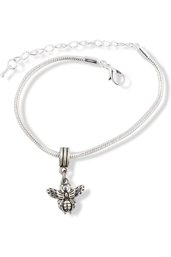 Small Fly Insect Bug Snake Chain Charm Bracelet