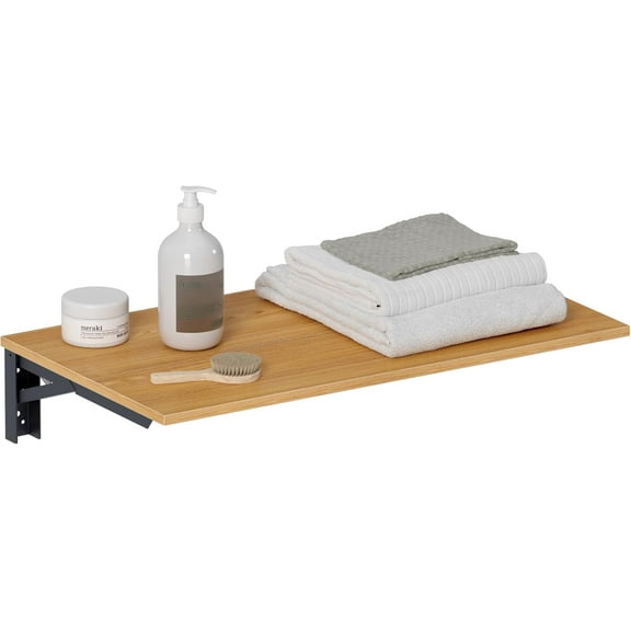 Small Fold Down Table Wall Mounted Heavy Duty Small Folding Wall Table Length 30 inches Width 20 inches Perfect Addition to Laundry Room/Home Bar/Kitchen & Dining Room AC15BB(7650)