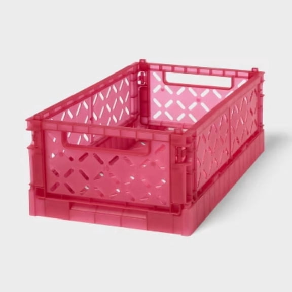 Small Foldable Crate Pink