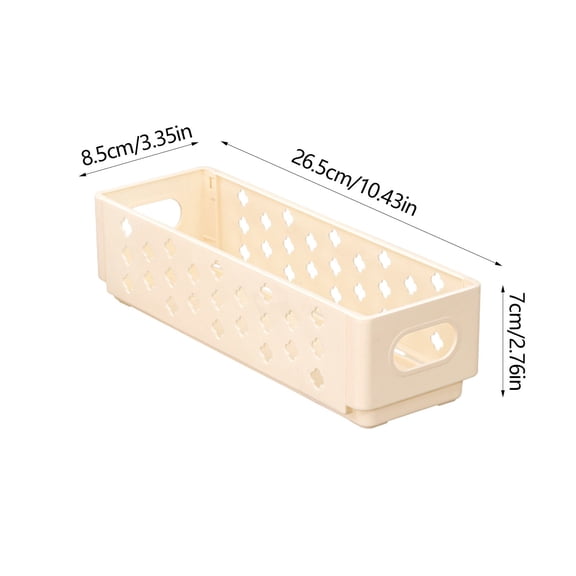 Small Foldable Storage Bins with Handles, Ventilated Organizer for Bathroom Vanity or Pantry Shelves YYUZH
