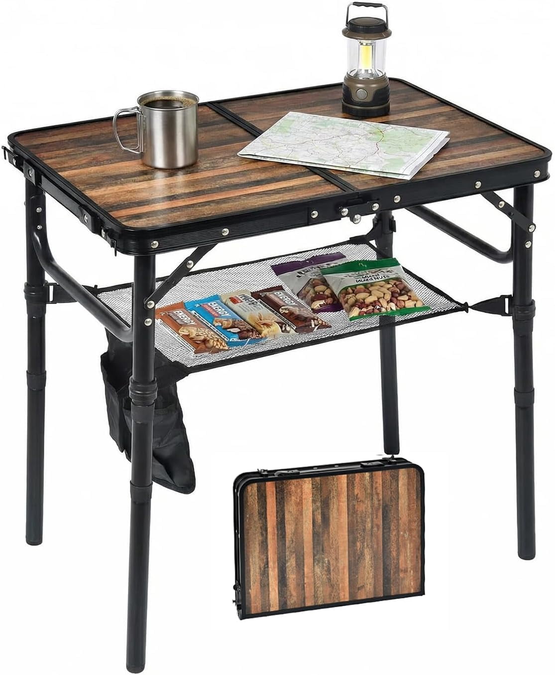 Small Folding Camping Table, 2ft Portable Picnic Table Aluminum 24