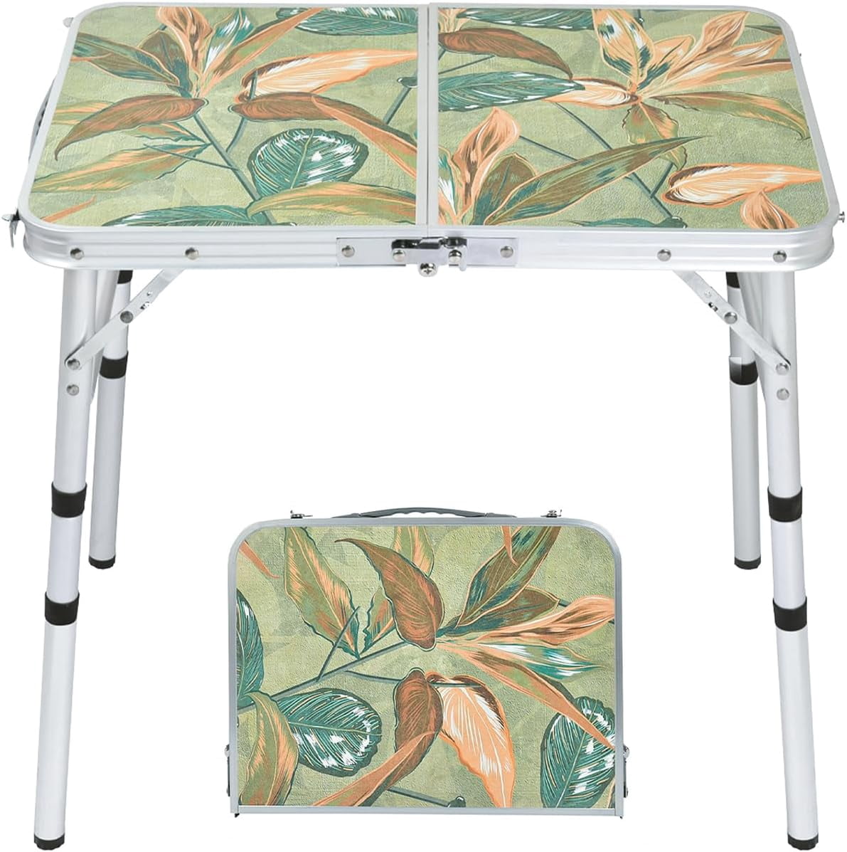 Small Folding Camping Table, 2ft Portable Picnic Table Aluminum 24
