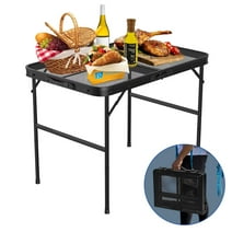 Small Folding Grill Table Camping Table Lightweight & Portable Outdoor Picnic Table with Mesh Desktop