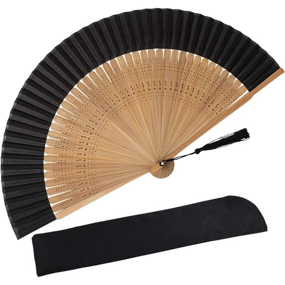 Small Folding Hand Fan for Women, Chinese Japanese Vintage Style Bamboo Silk Fans for Party Wedding Dancing Decoration Gift Performance