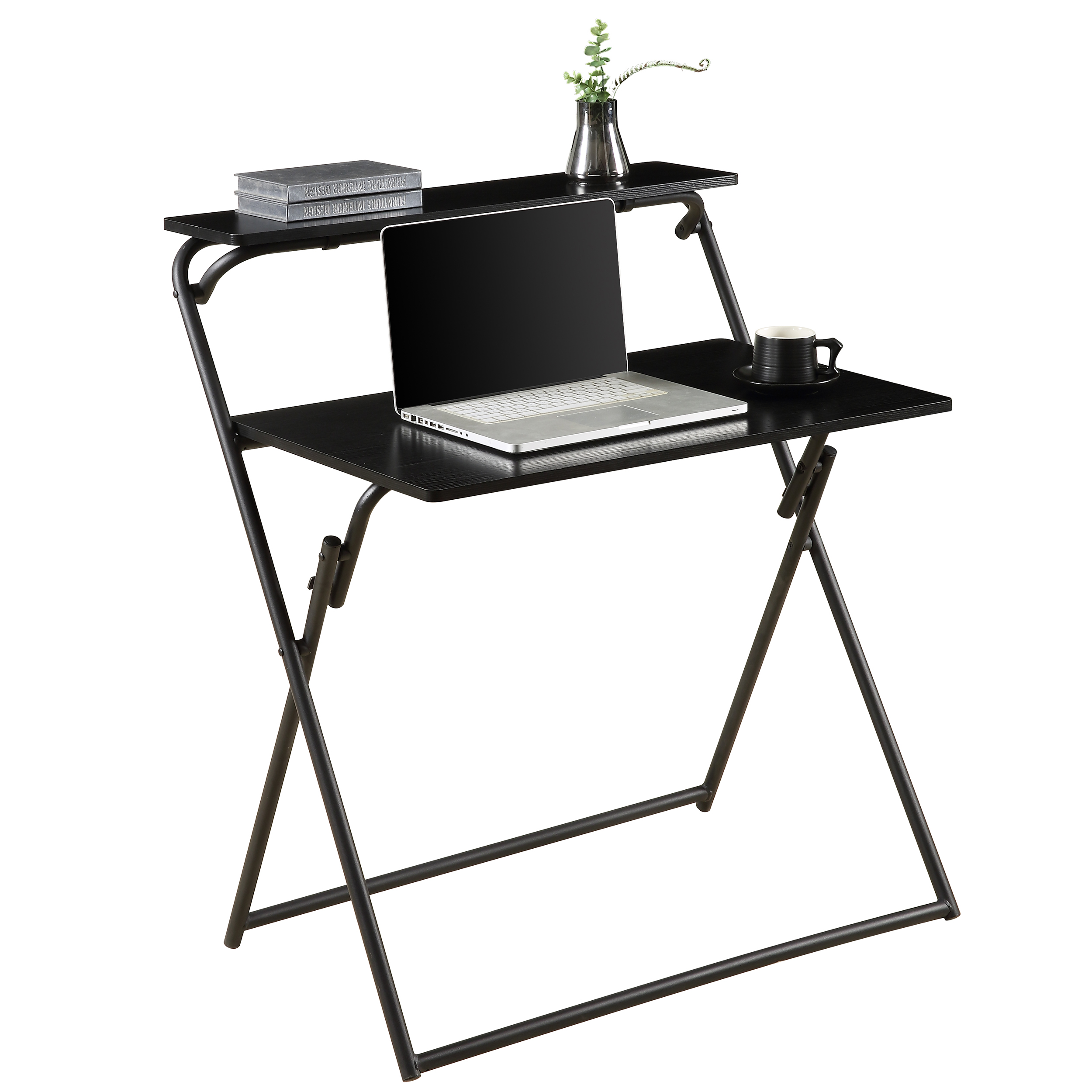 Small Folding Office Computer Desk Portable Writing Table with Solid
