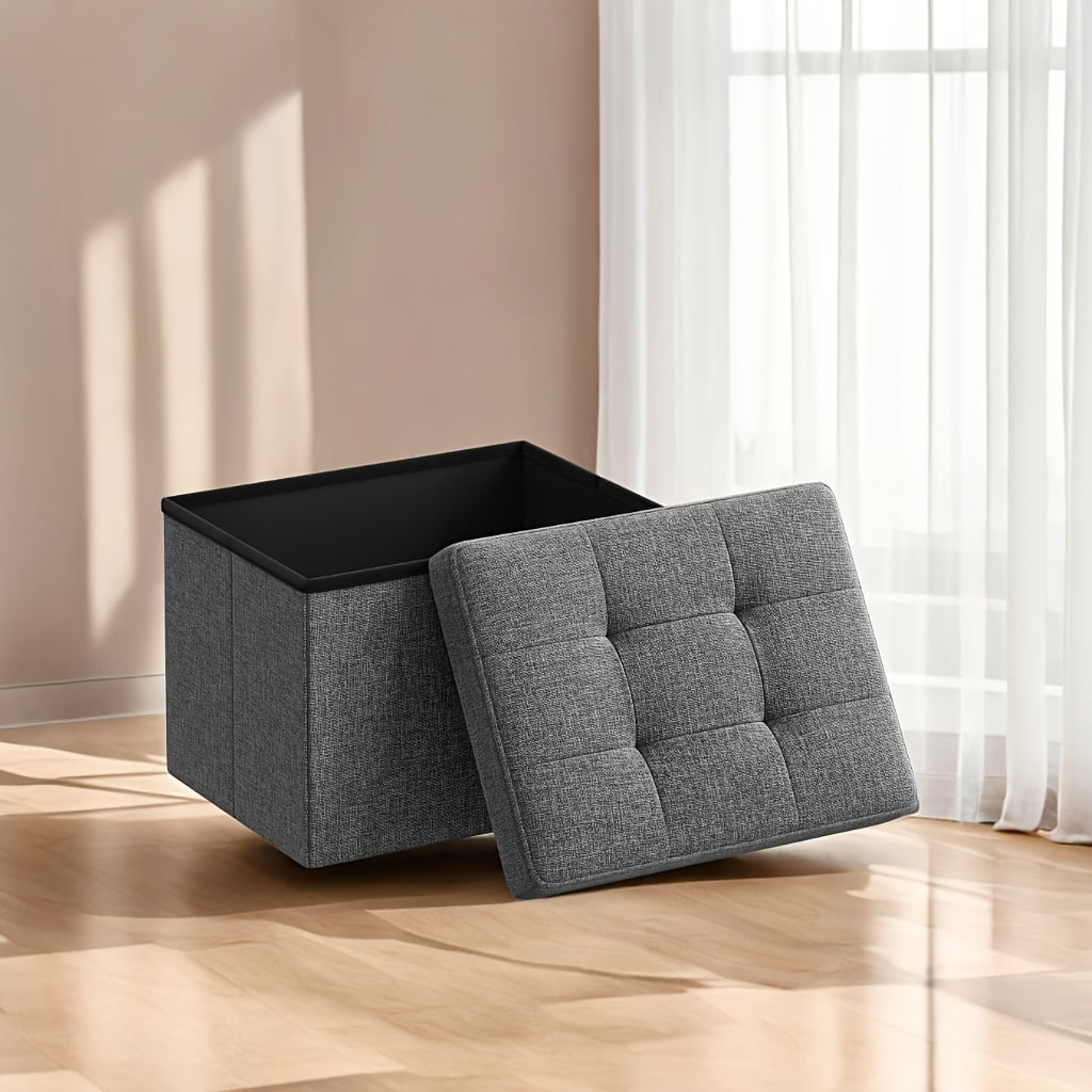 Small Folding Storage Ottoman Bench, Ottoman with Storage, Foot Rest ...