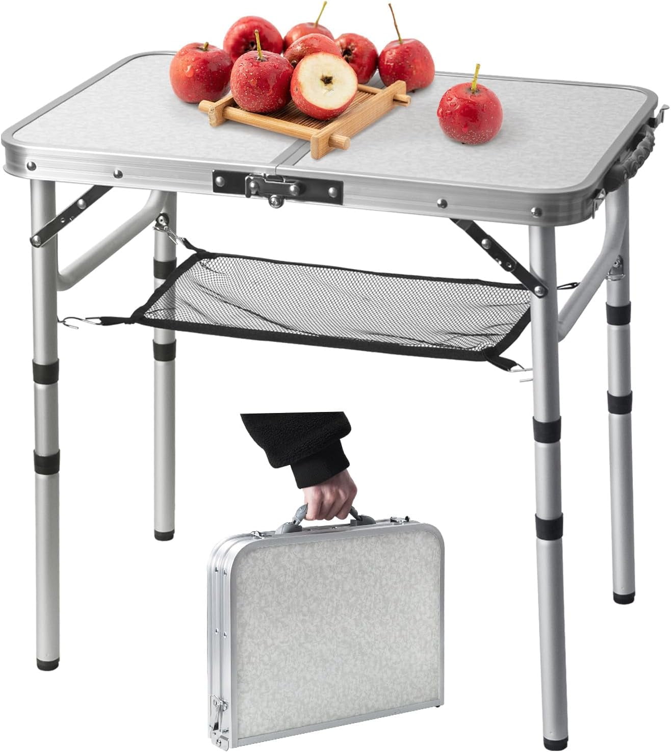 Small Folding Table 2FT Lightweight Portable Aluminum Camping Table for ...