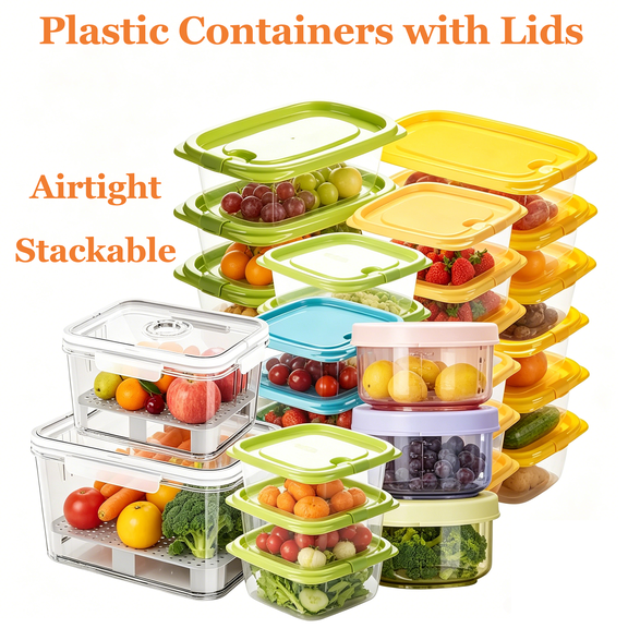 Small Food Containers with Lids, Food Prep Containers, Multicolor Storage with Scale Line, Airtight and Leakproof, Stackable for Dried Goods, Sauces and Travel, AKLJWH - #09 Multicolor【6PCS 60ml】
