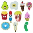 thumbnail image 1 of Small Food Junkeez Plush Dog Toys Soft Squeaker Set of 11 Funny Snack Characters, 1 of 12