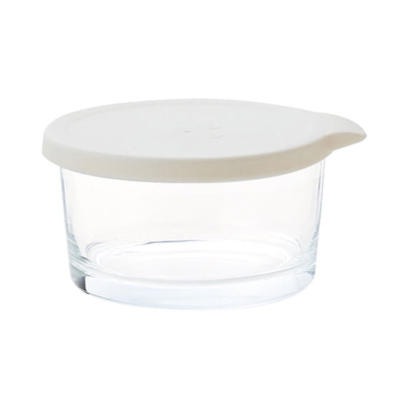 Small Food Storage Container,Glass Bowls with Airtight Lids,Airtight Leak Proof,Stackable Custard Cups Prep Bouillon Cups and Mixing Bowls For Dips Candy Dessert,Microwave Safe(White 10x5cm)