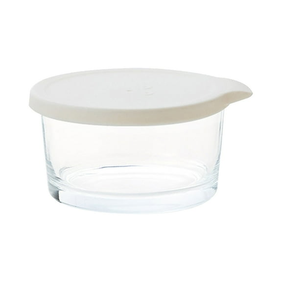 Small Food Storage Container,Glass Bowls with Airtight Lids,Airtight Leak Proof,Stackable Custard Cups Prep Bouillon Cups and Mixing Bowls For Dips Candy Dessert,Microwave Safe(White 10x5cm)