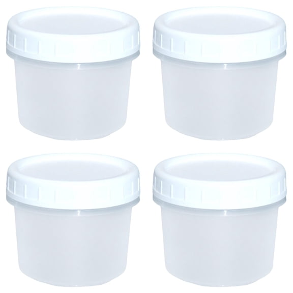 Small Food Storage Containers,Mini Containers With Lids, 4 Pcs 5 Oz Freezer Storage Containers With Twist Top Lids, Small Freezer Containers For Storing Sauces, Dips, Dressings And Condiments