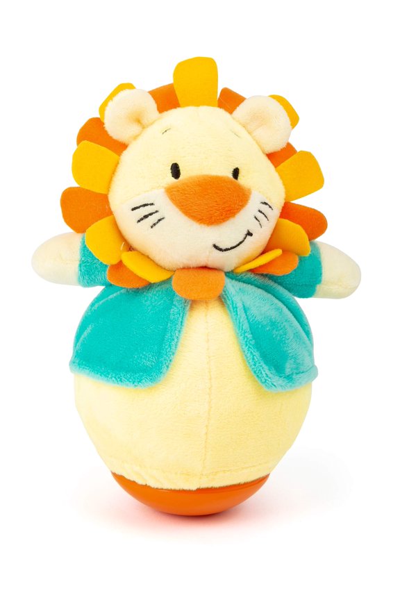 11426 Roly-Poly Lion, a Fun Stand-up Plush Animal for Grasping and Touching, Learnin