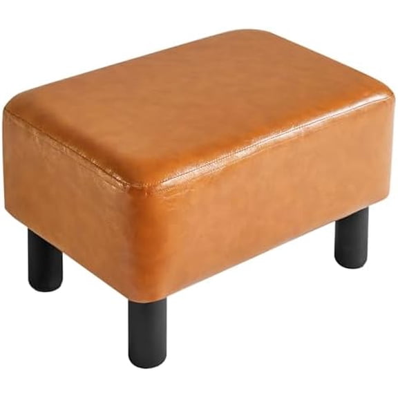Small Foot Rest Ottoman, PU Faux Leather Rectangle Foot Stool with Non-Skid Plastic Legs, Small Footstool for Couch, Desk, Office RF-BD217