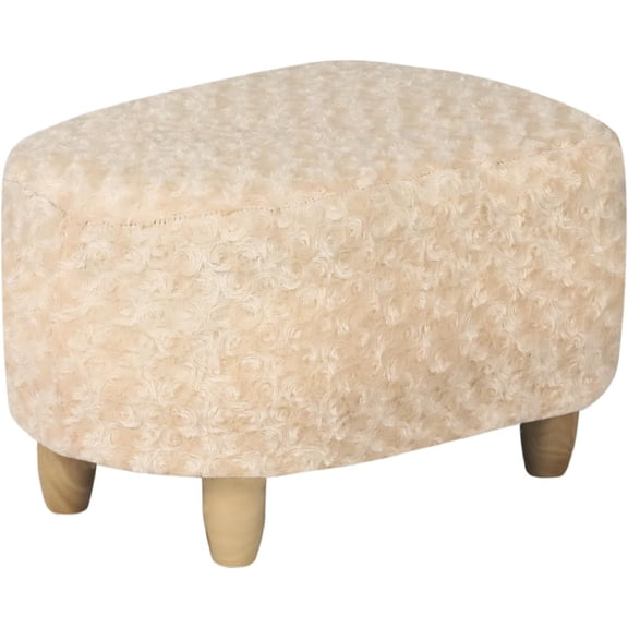 Small Foot Rest Stool Ottoman, 20" Footstool Footrest with Wood Legs, for Under Office Desk, Living Room, Beige