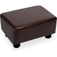 thumbnail image 1 of Small Foot Stool Ottoman Footstool with Legs Under Desk Footrest for Living Room Bedroom and Office, Dark Brown, 1 of 14
