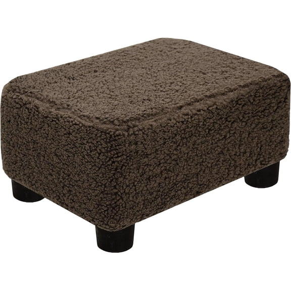 Small Foot Stool Ottoman Footstool with Legs Under Desk Footrest for Living Room Bedroom and Office, Soft Brown