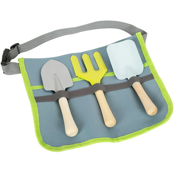 Small Foot Wooden Toys Gardening Toolbelt 3 Piece Set Designed for Children Ages 3+ Years