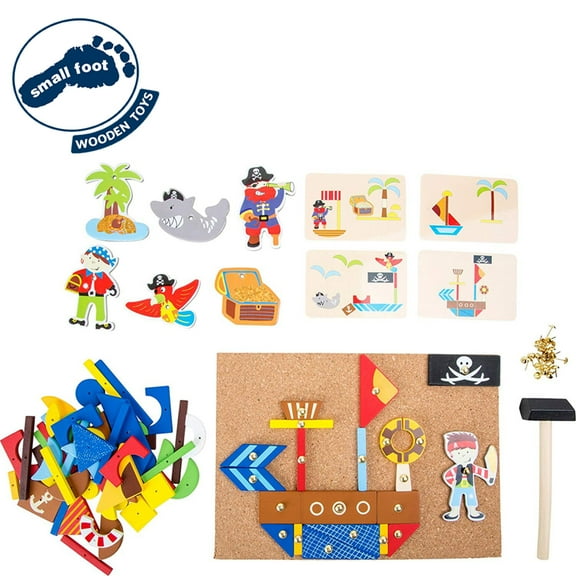 Small Foot Wooden Toys - Pirate Theme Hammer Arts and Crafts Playset