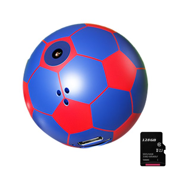 Small Football Shaped 1080P Video Camera 1200w With Memory Card Portable For Students And Travel