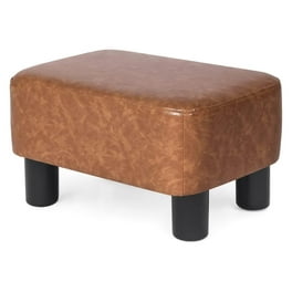 Xayoca Small Footstool Ottoman PU Leather Footrest Modern