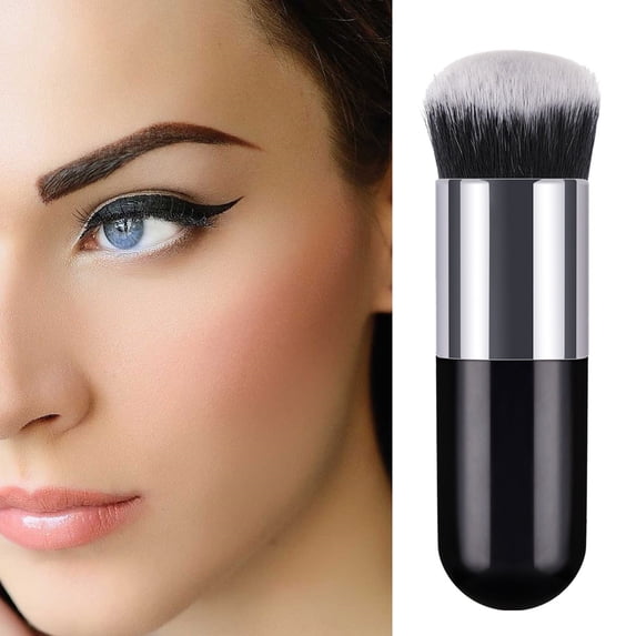 Small Foundation Brush for Liquid and Powder Makeup Application with Dense Synthetic and Ergonomic Handle Makeup Tool