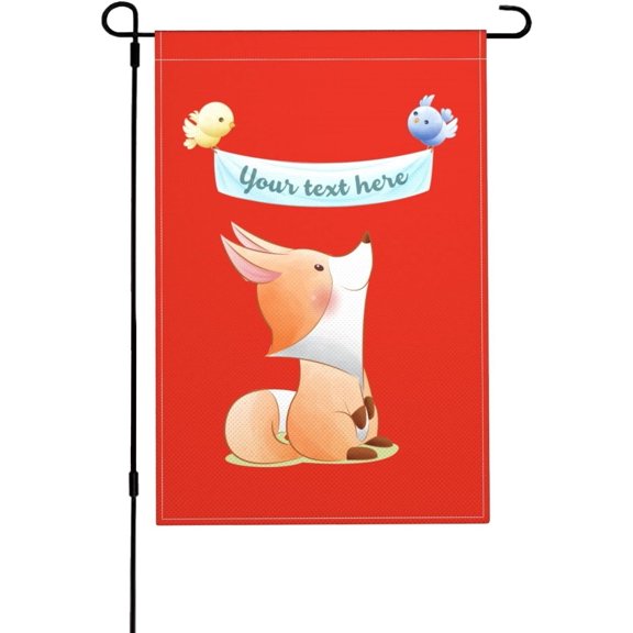 Small Fox Garden Flag 12x18 Inch Double Sided Burlap Outdoor Indoor Yard Decor Welcome Flag
