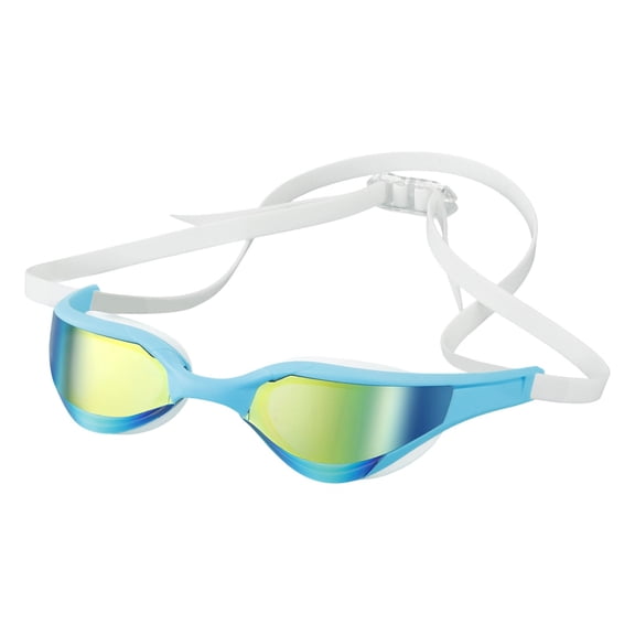 Small Frame Racing Goggles, Cool Silver Plated Competition Swim Glasses for Men Women, Low Profile Anti-Fog Team Gear, High Speed Design