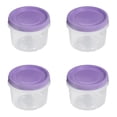 thumbnail image 1 of Small Freezer Containers with Lids Stackable Plastic Food Storage Container 1 Cup Meal Prep Bowls Airtight Dishwasher Safe, 8 Oz, 4 Pcs, 3.46x2.99", 1 of 3