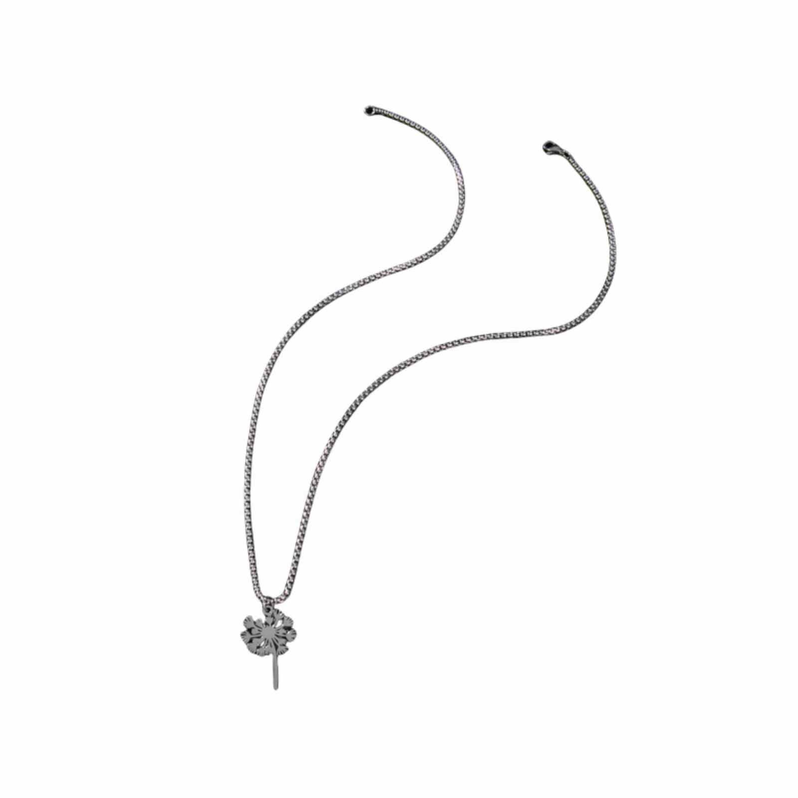 Small Fresh Stainless Steel Fashion Dandelion Pendant Necklace Does Not