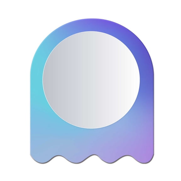 Small Fridge Magnet Makeup Mirror Wave Bottom Ghost Style Decor Mirror Sticker Compact Portable Mirror For Lockers Refrigerator And Office Cabinet Decor