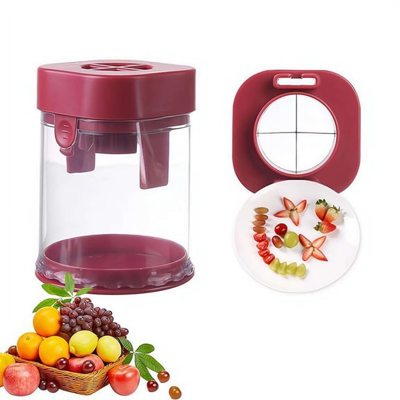 Small Fruit Cutter, Grape Slicer and Strawberry Slicer for Toddlers, Cherry Tomato Cutter Vegetable Salad Maker, Stainless Steel Blade Fruit Quarterer Kitchen Gadget