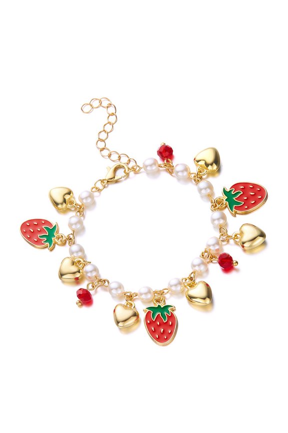 Small Fruit Delicate Hand Jewelry Heart Sweet Accessories Alloy Texture Suitable for Special Event