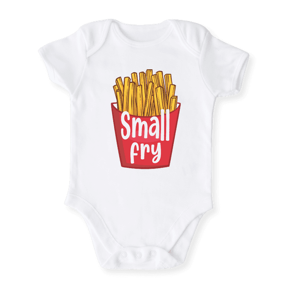 Small Fry Baby Cute Gift for Baby Outfit for Baby Shower Gift 0-3m White