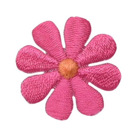 Small - Fuchsia/Hot Pink - Daisy - Flower - Iron on Applique/Embroidered Patch